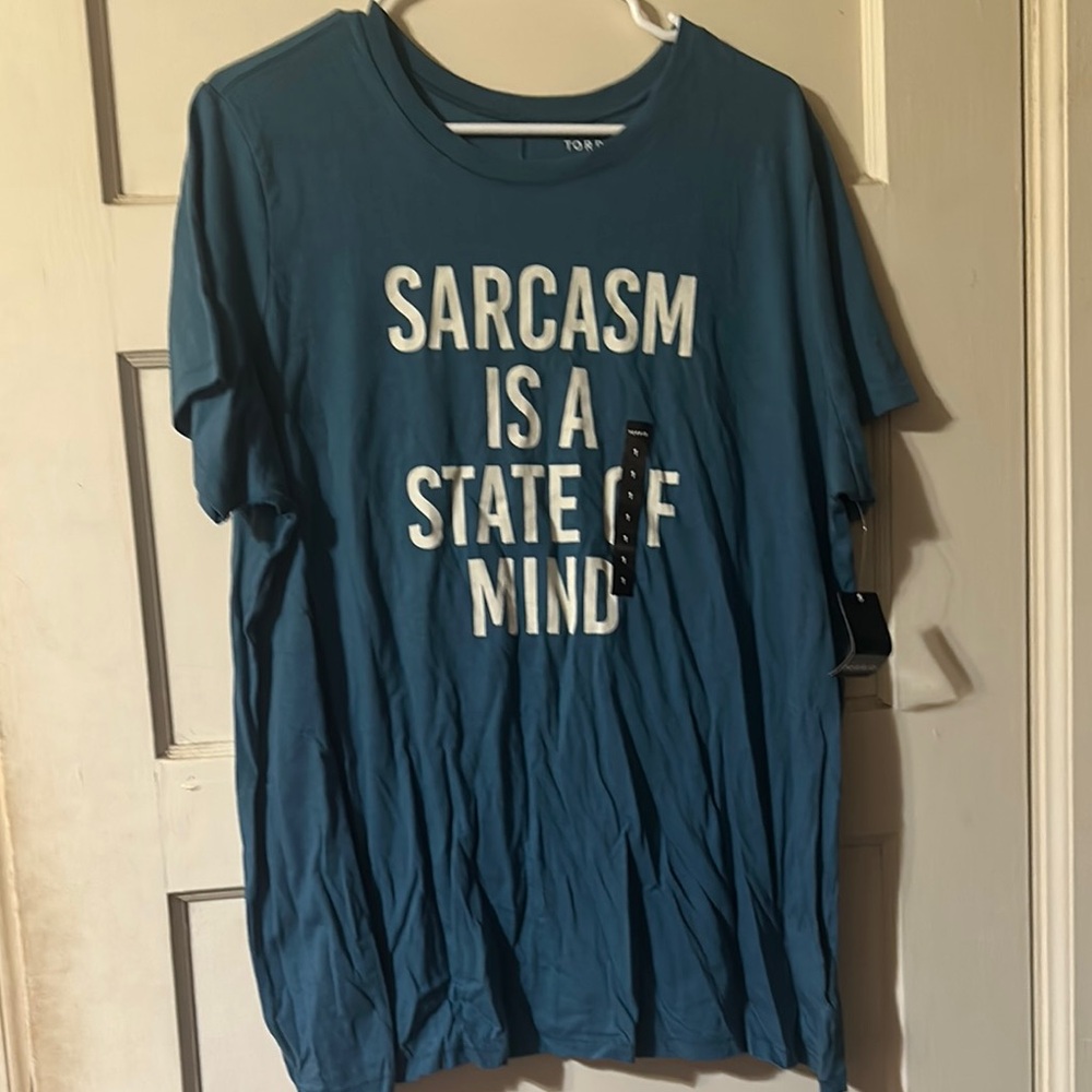 Torrid Blue Graphic Tee - Sarcasm Print